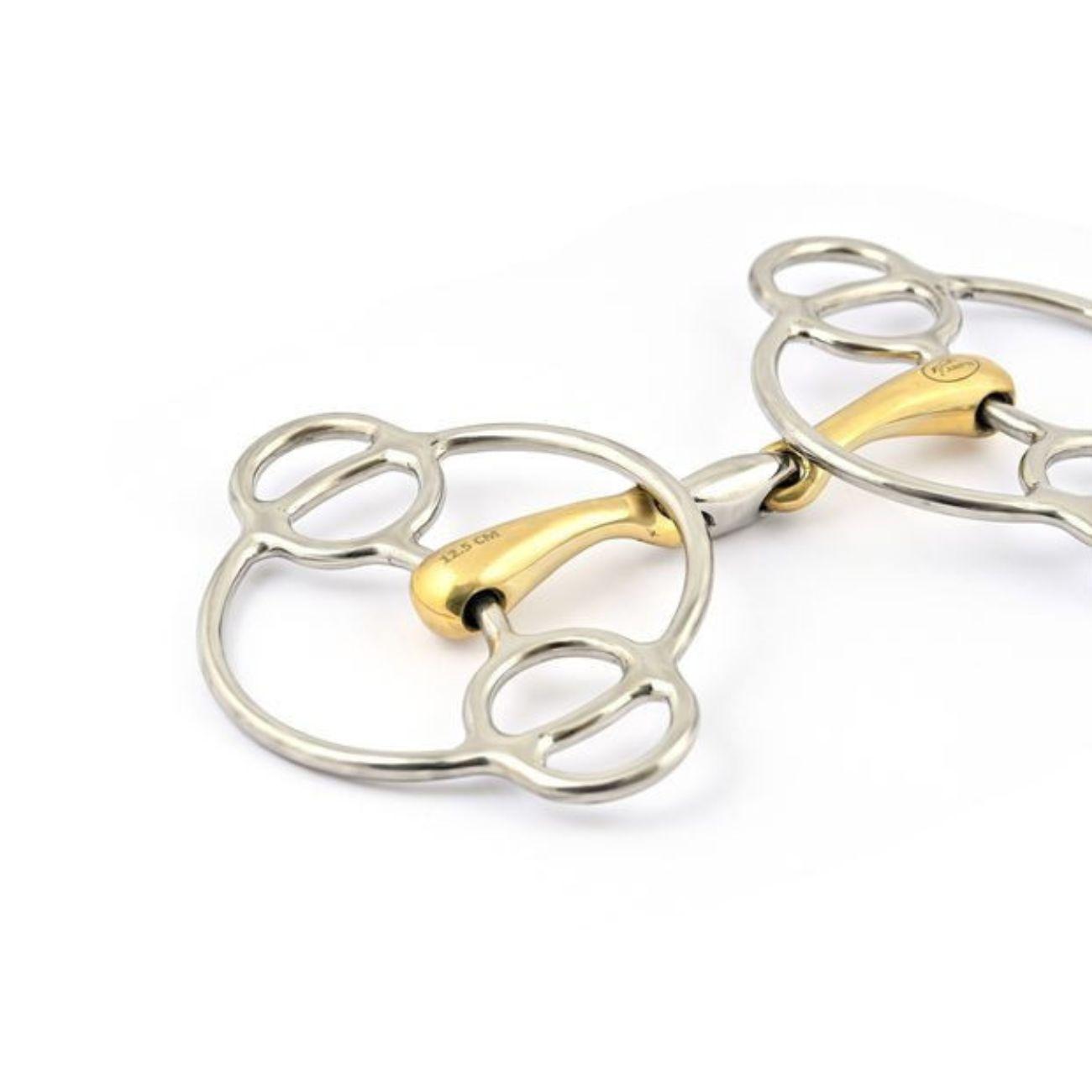 JUMP'IN FILETTO SWIVEL BLOCCATO SPEZZATO IN 3 OTTONE JUMP'IN OTTONE ACCIAIO imboccature speciali 0080A 09JU0080A OTTONE JUMP'IN