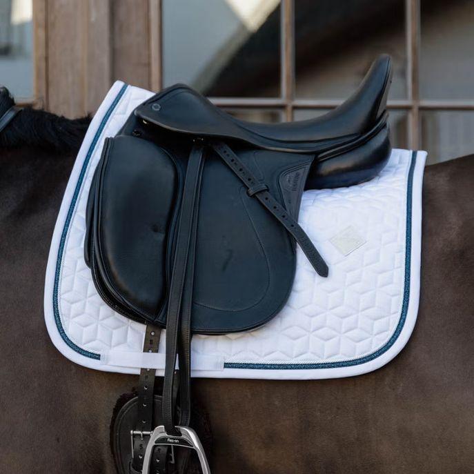 Sottosella Da Dressage Con Cordino Glitterato Kentucky Bianco/Blu 42584-DR 02-03WHITE/NAVY KENTUCKY