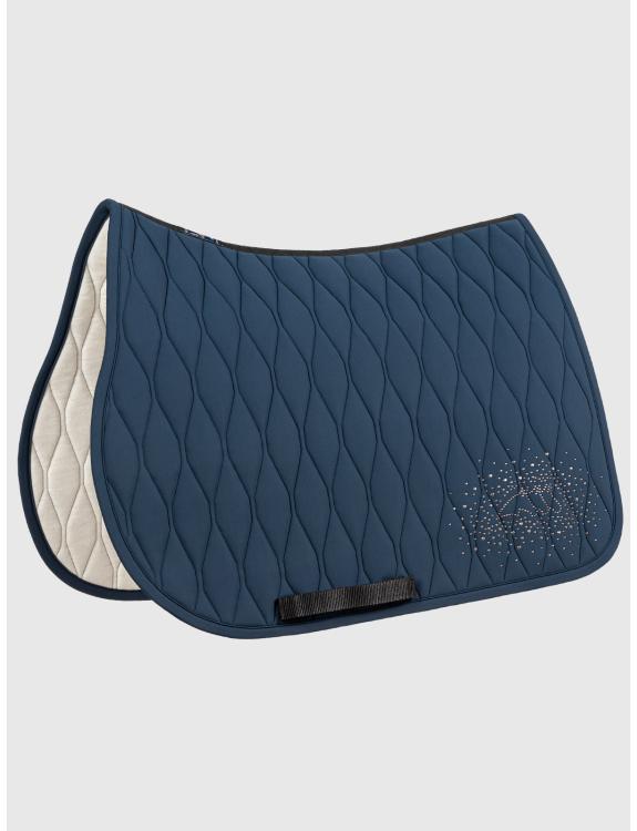 Saddle pad DRESSAGE TRAPUNTATO ALVEOLAR style ESMUNE 09EQ-B11273-DRESS 722DIPLOMATIC BLUE EQUILINE