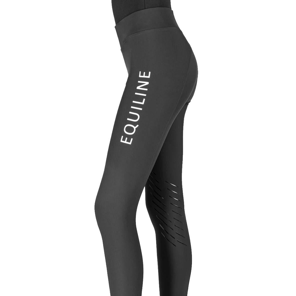 LEGGINS riding Woman with GRIP AL GINOCCHIO style CHUNK 09EQ-N09017 006black EQUILINE