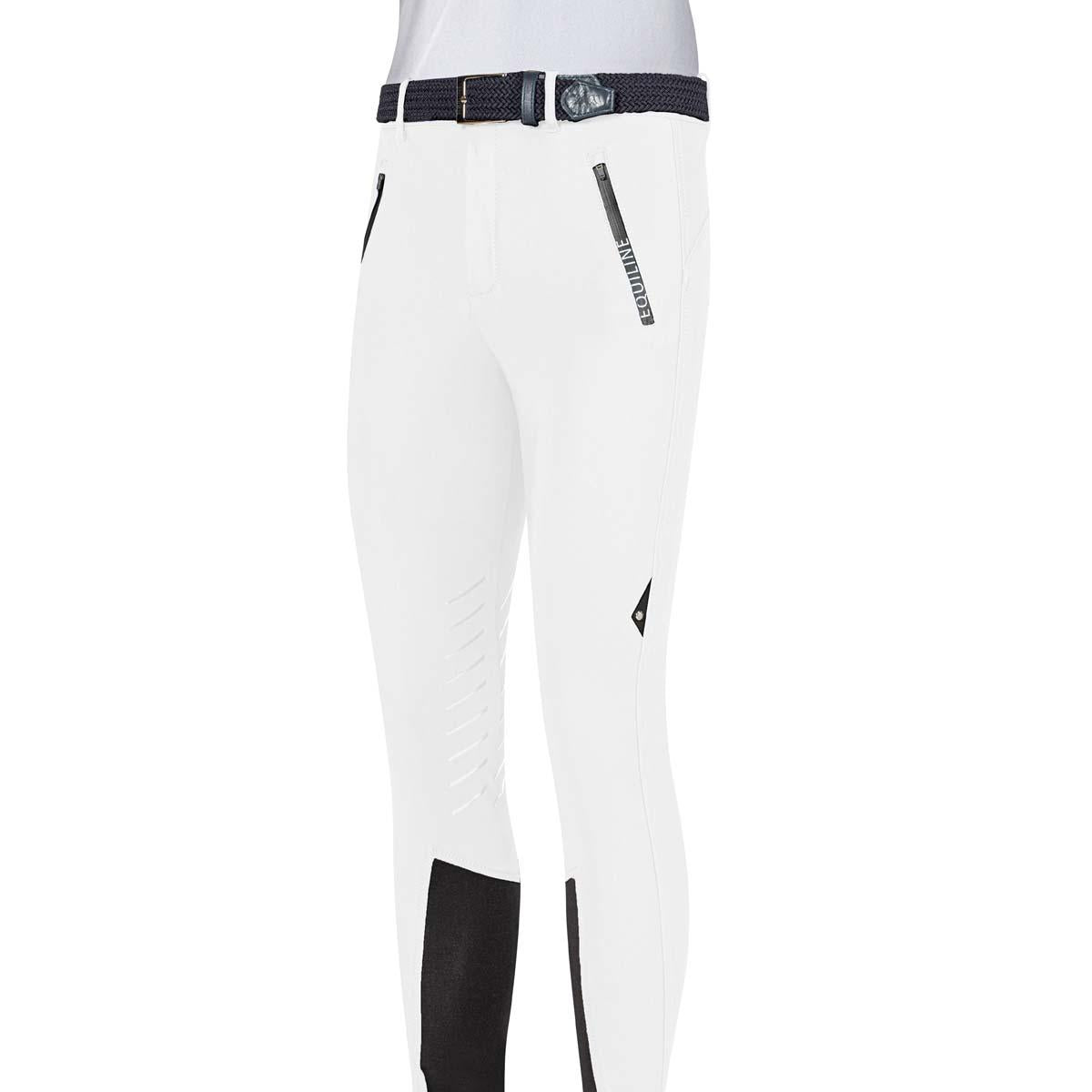 Riding breeches Woman with GRIP GINOCCHIO style CHASSIK 09EQ-N09010 001white EQUILINE