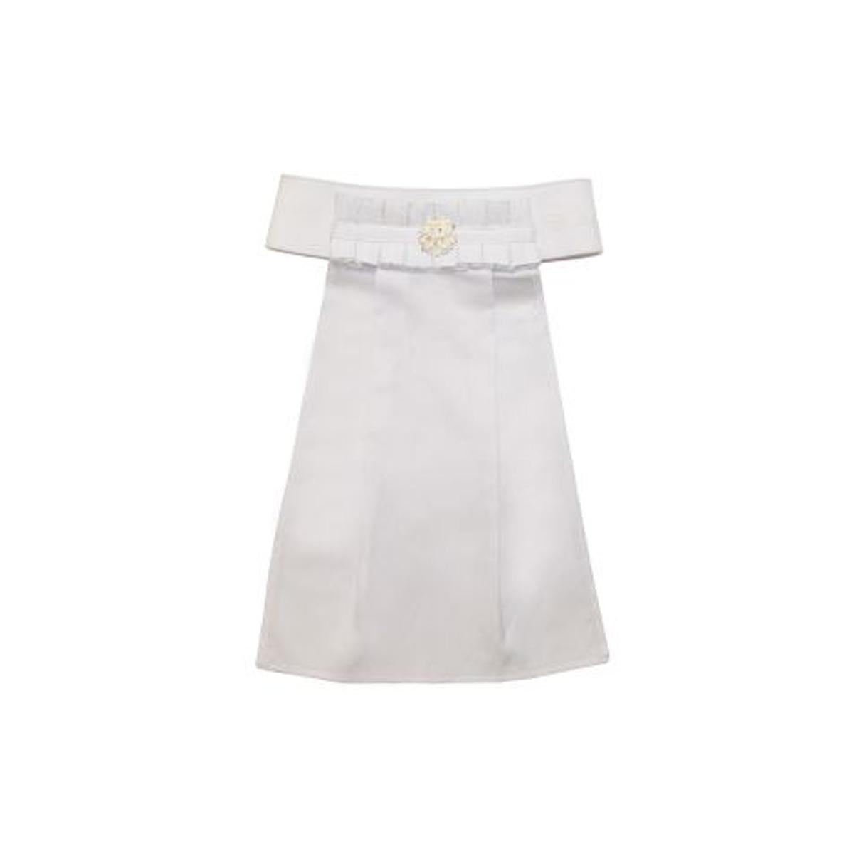 PLASTRON with BOTTONE GIOIELLO 30TA-0904699 white EQUILINE