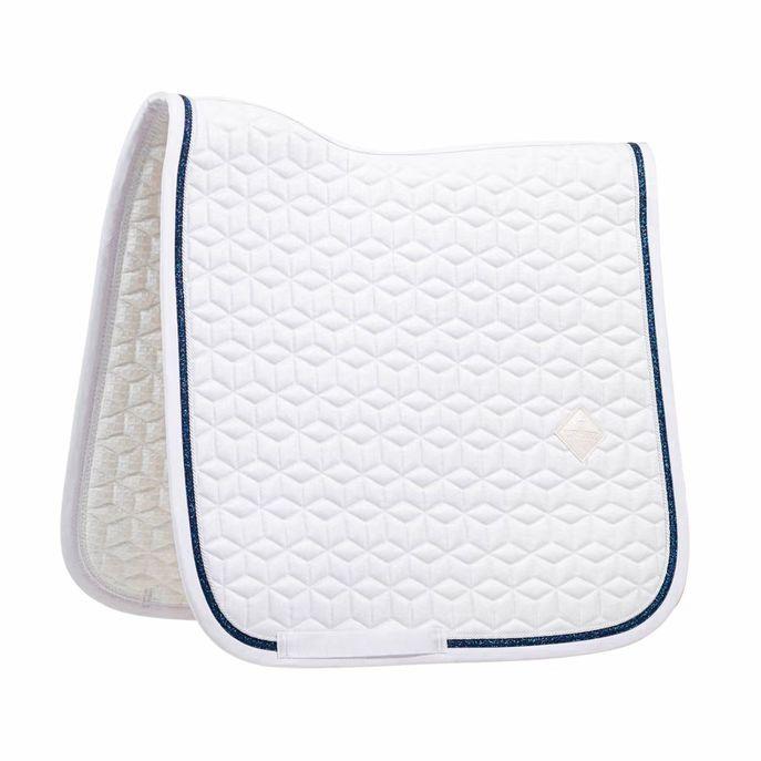 Sottosella Da Dressage Con Cordino Glitterato Kentucky Bianco/Blu 42584-DR 02-03WHITE/NAVY KENTUCKY