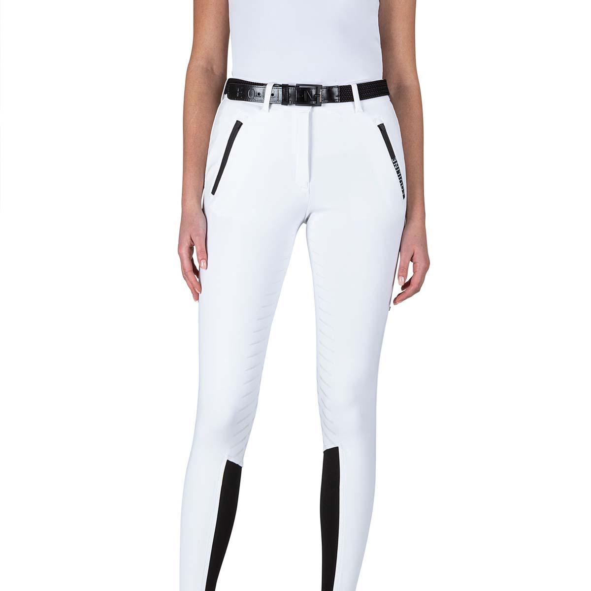Riding breeches Woman with GRIP GINOCCHIO style CHOICEK 09EQ-N09006 001white EQUILINE