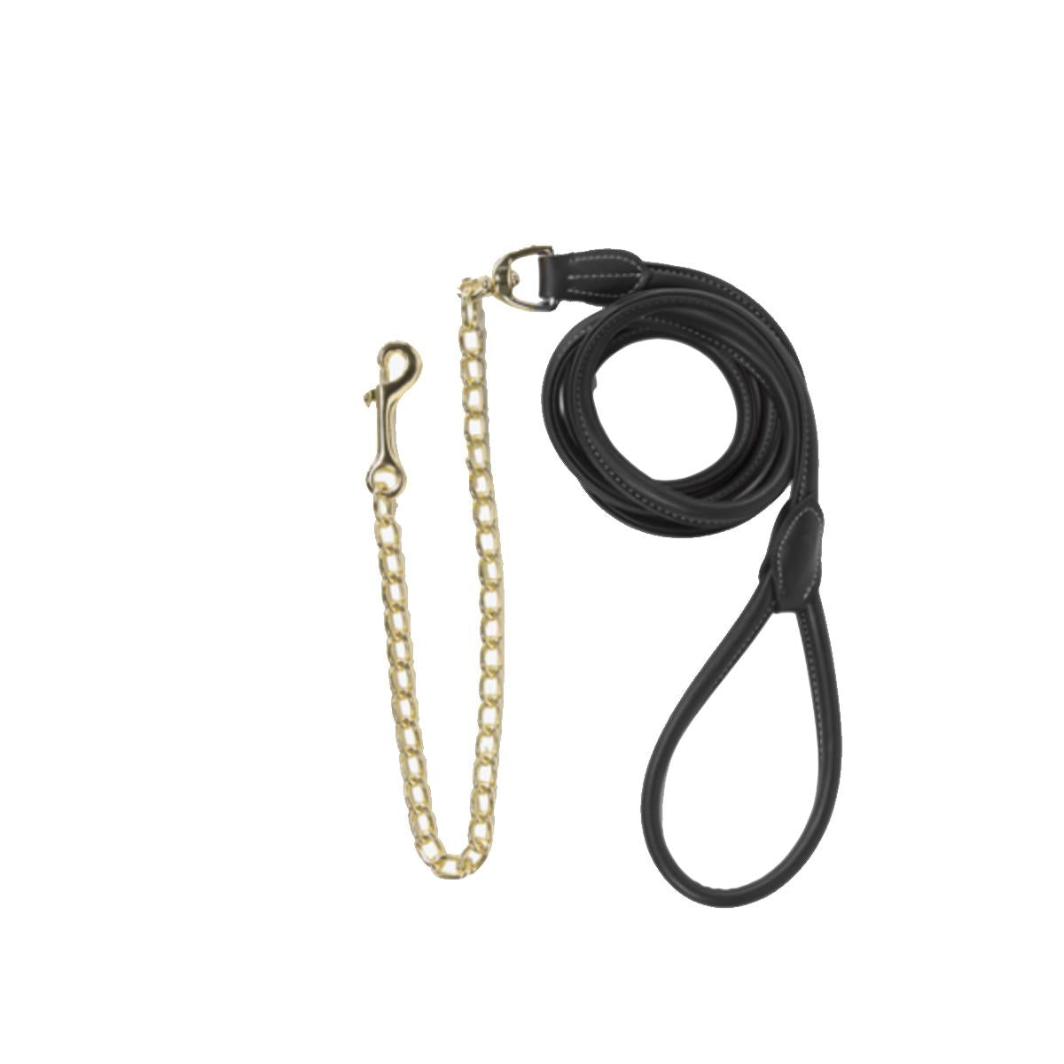 LEATHER LEAD ROPE 270 CM WITH CHAIN KENTUCKY 42561 05BROWN KENTUCKY