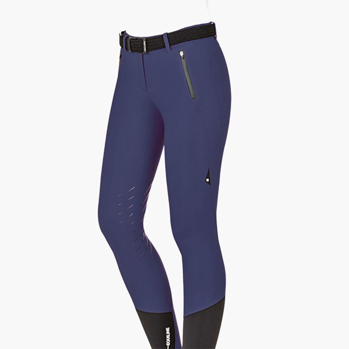 Riding breeches Woman with GRIP AL GINOCCHIO style CANTAK 09EQ-N08975 002BLU EQUILINE