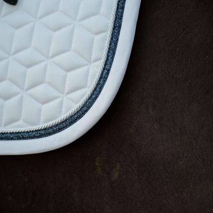 Sottosella Da Dressage Con Cordino Glitterato Kentucky Bianco/Blu 42584-DR 02-03WHITE/NAVY KENTUCKY