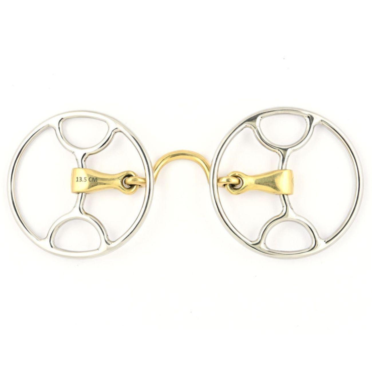 JUMP'IN FILETTO SWIVEL SPEZZATO IN 3 CON PASSALINGUA OTTONE JUMP'IN OTTONE imboccature speciali 0080P 09JU0080P OTTONE JUMP'IN