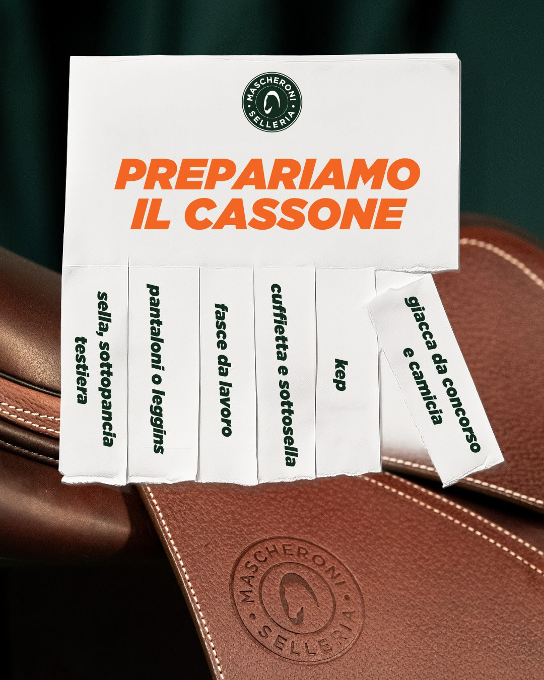 Preparazione del cassone per la gara: tutto il necessario per cavallo e cavaliere