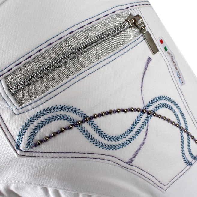 ANIMO ANIMO Nochance 02 Bianco Pantaloni Da Equitazione 10AMNOCHANCE 02BIANCO. 