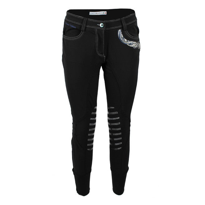 ANIMO ANIMO Nuevo Nero Pantaloni Da Equitazione 10AMNUEVO NERO 
