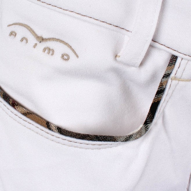 ANIMO ANIMO Napen 02 Bianco Pantaloni Da Equitazione 12AMNAPEN 02BIANCO. 
