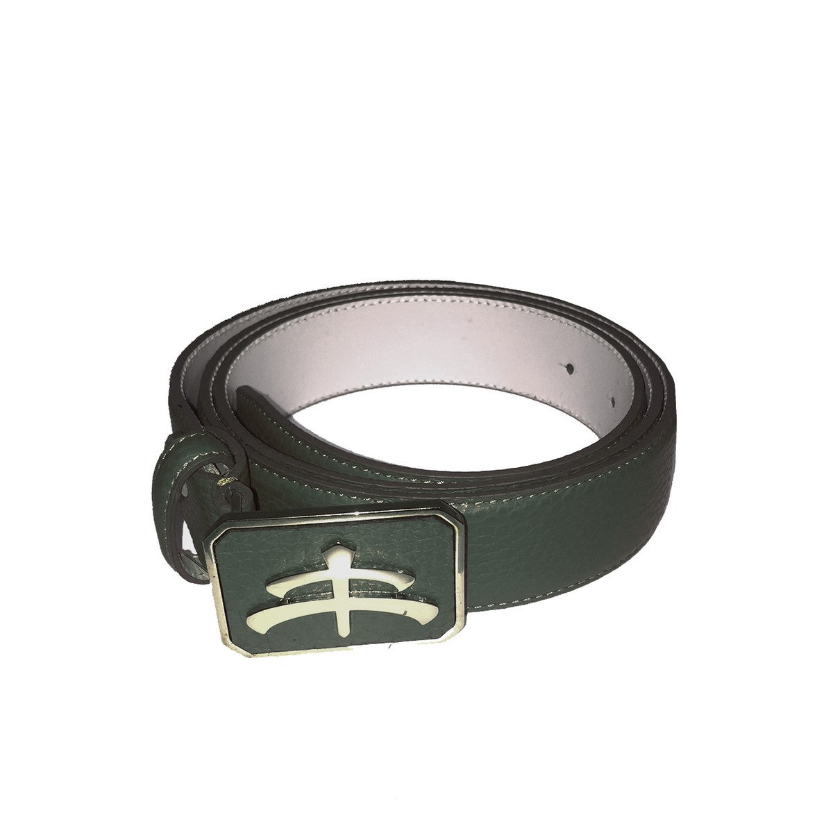 MAKEBE CINTURA IN PELLE DI CERVO FIBBIERIA OTTONE 20MAK-BBBELT VERDONE 