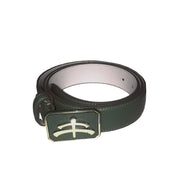 MAKEBE CINTURA IN PELLE DI CERVO FIBBIERIA OTTONE 20MAK-BBBELT VERDONE 