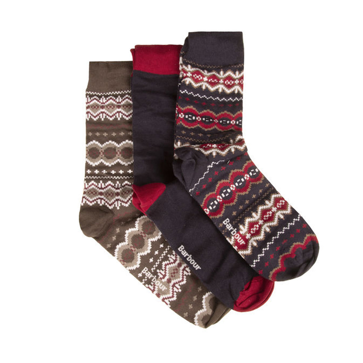 BARBOUR Barbour Gift Set Uomo Fairisle Box Calze Multicolor 31BA-MGS0080MGS RE75 CRANBERRY/BLACK SLATE MIX 