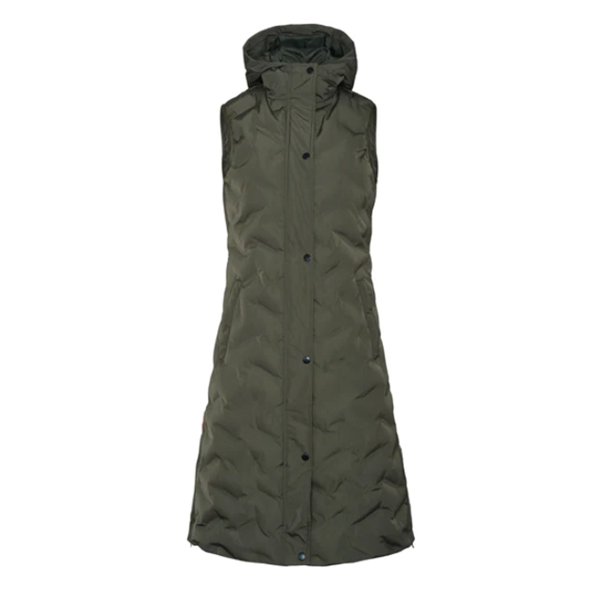 KINGSLAND KINGSLAND SMANICATO LUNGO DA DONNA CON CAPPUCCIO FULL ZIP EMILY Verde gilet da equitazione 31KING-2330163281 5015GREEN BELUGA 