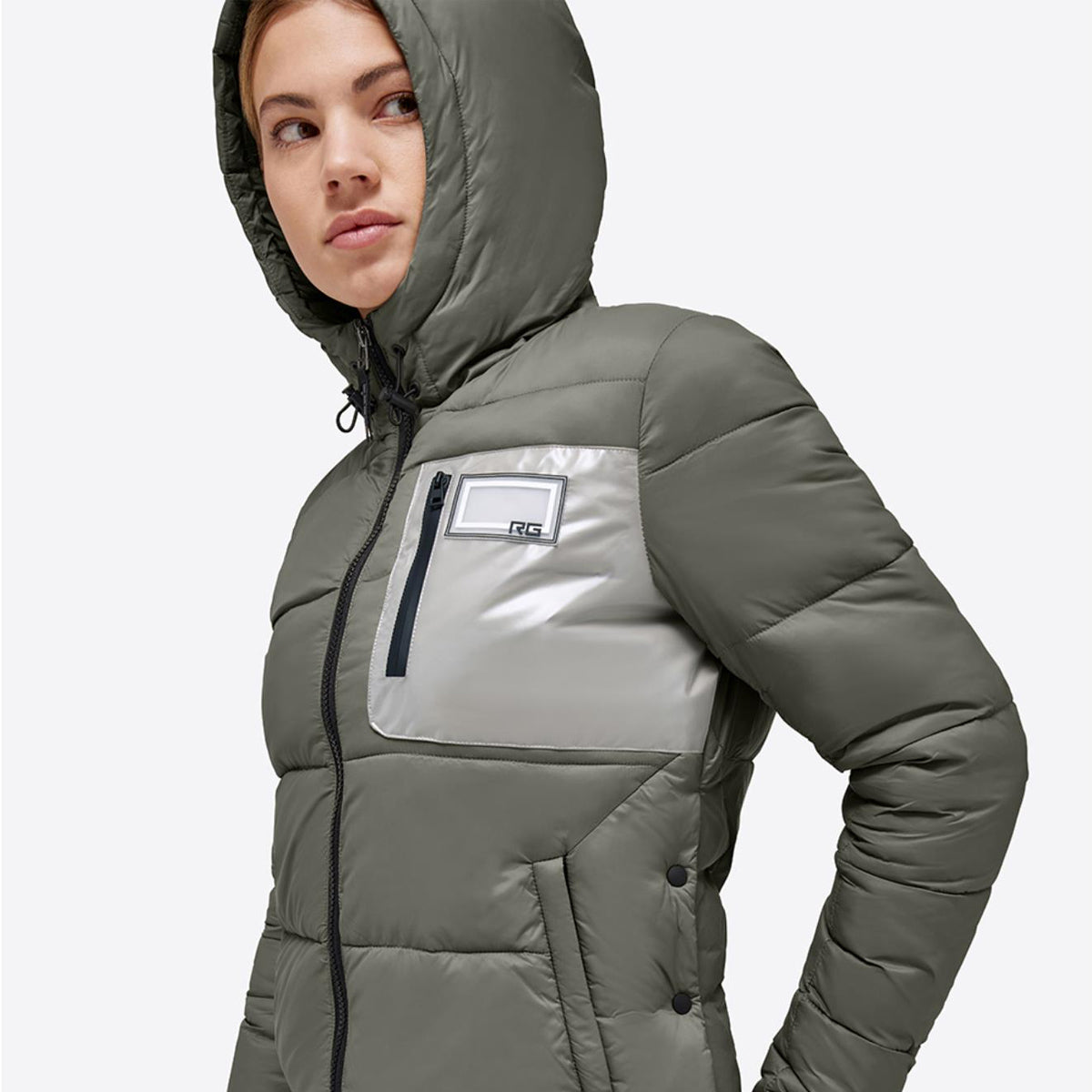 RG - CT RG - CT PIUMINO DONNA CON CAPPUCCIO Verde GIUBBOTTI 31RG-COW003NL004 5500 VERDE BANDIERA 