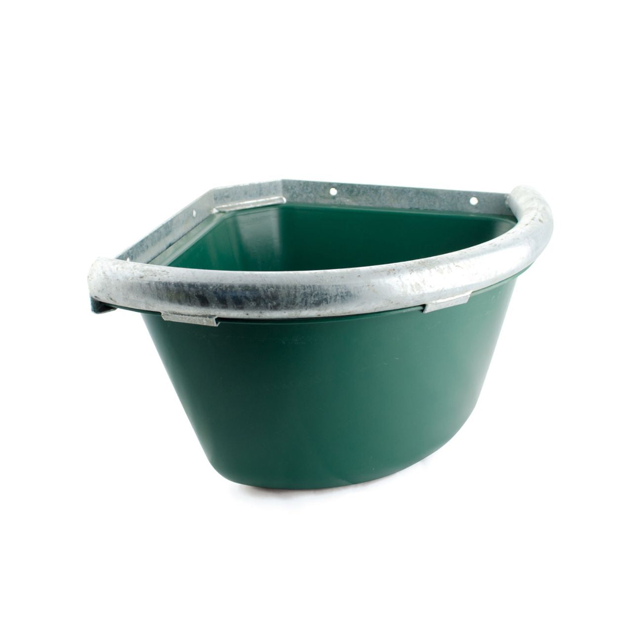 AMAHORSE Mangiatoia Angolare In Plastica Con Bordo In Ferro Amahorse VA00040 VERDE 