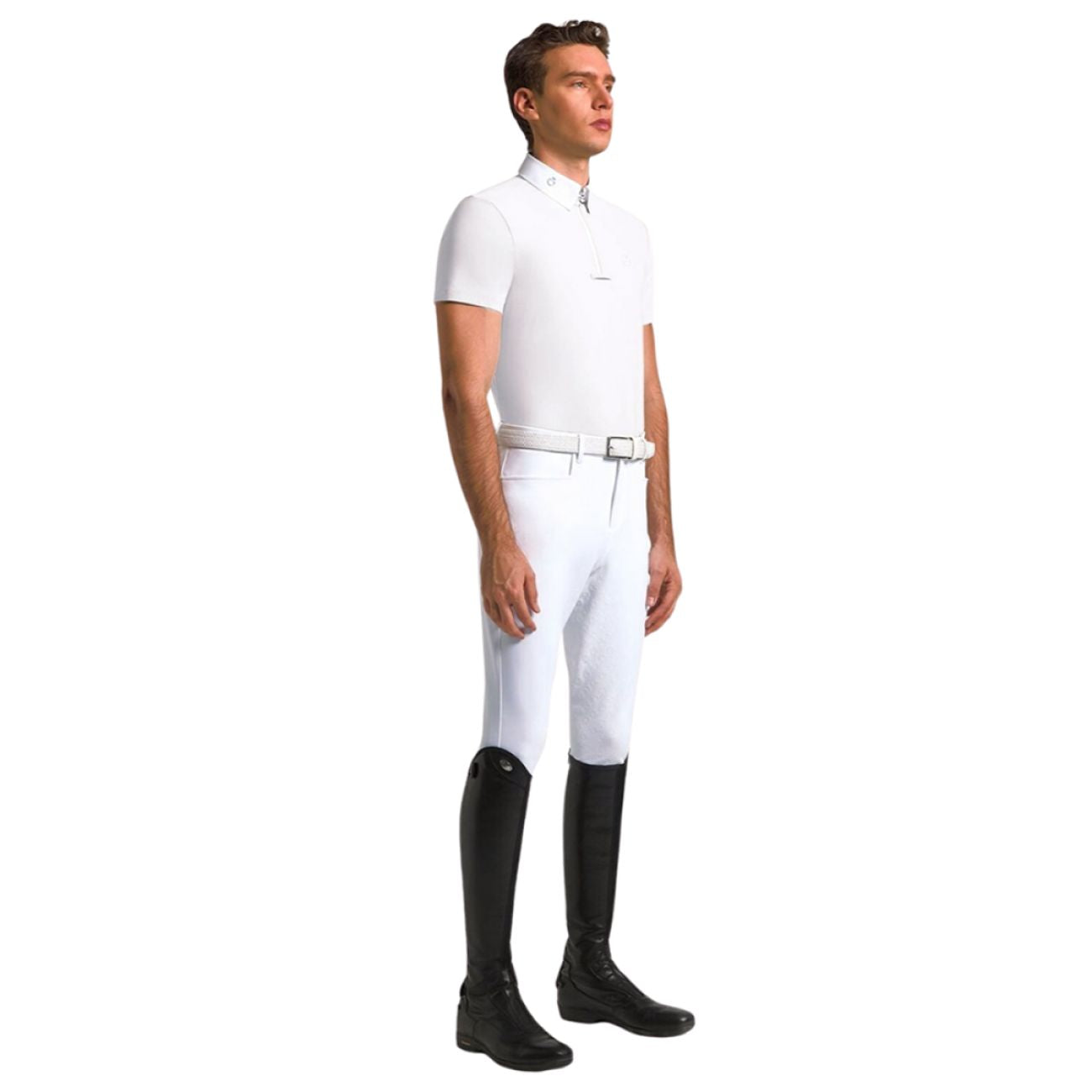CAVALLERIA TOSCANA Camicia Da Concorso Uomo Jersey Zip CAU260JE022 BIANCO 