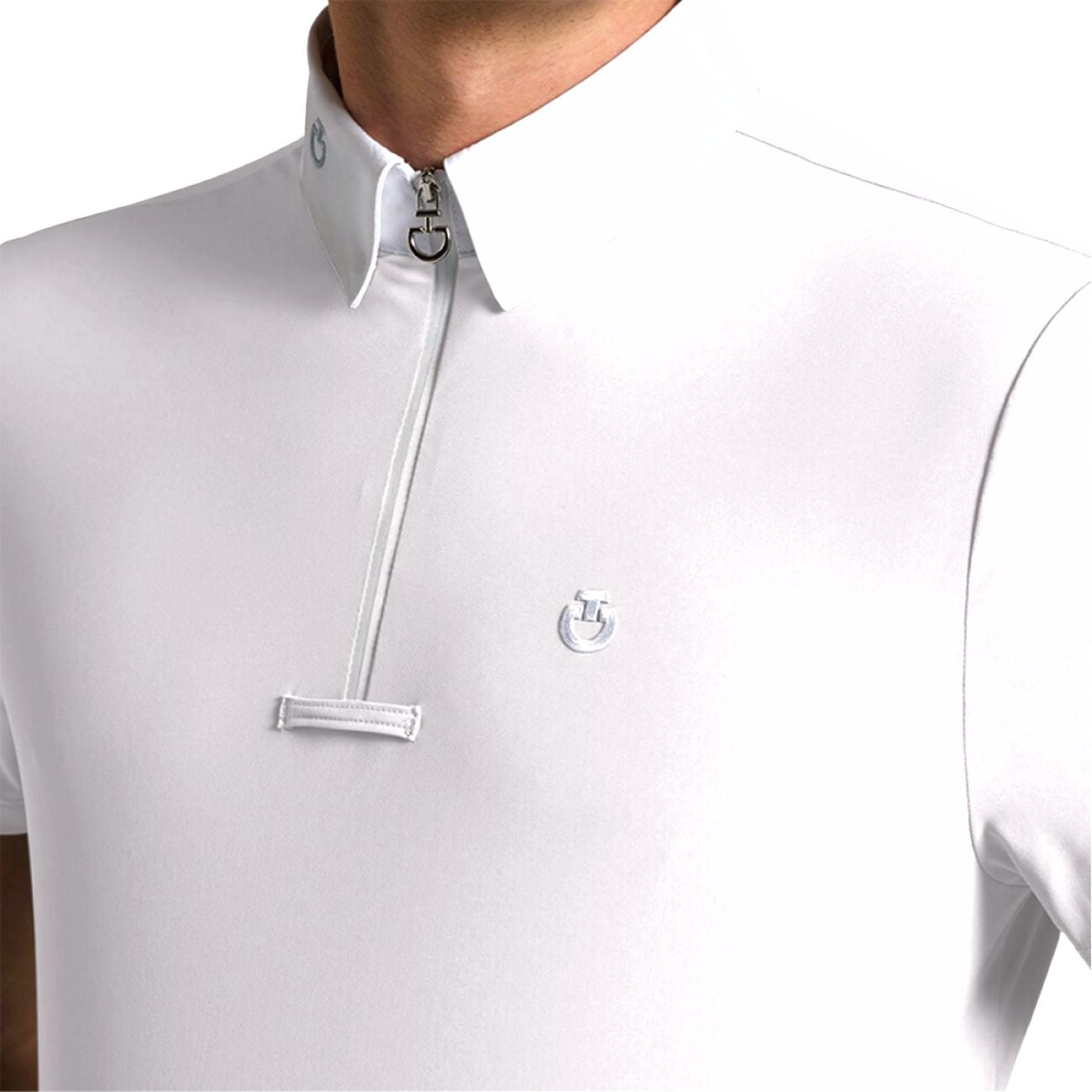 CAVALLERIA TOSCANA Camicia Da Concorso Uomo Jersey Zip CAU260JE022 BIANCO 