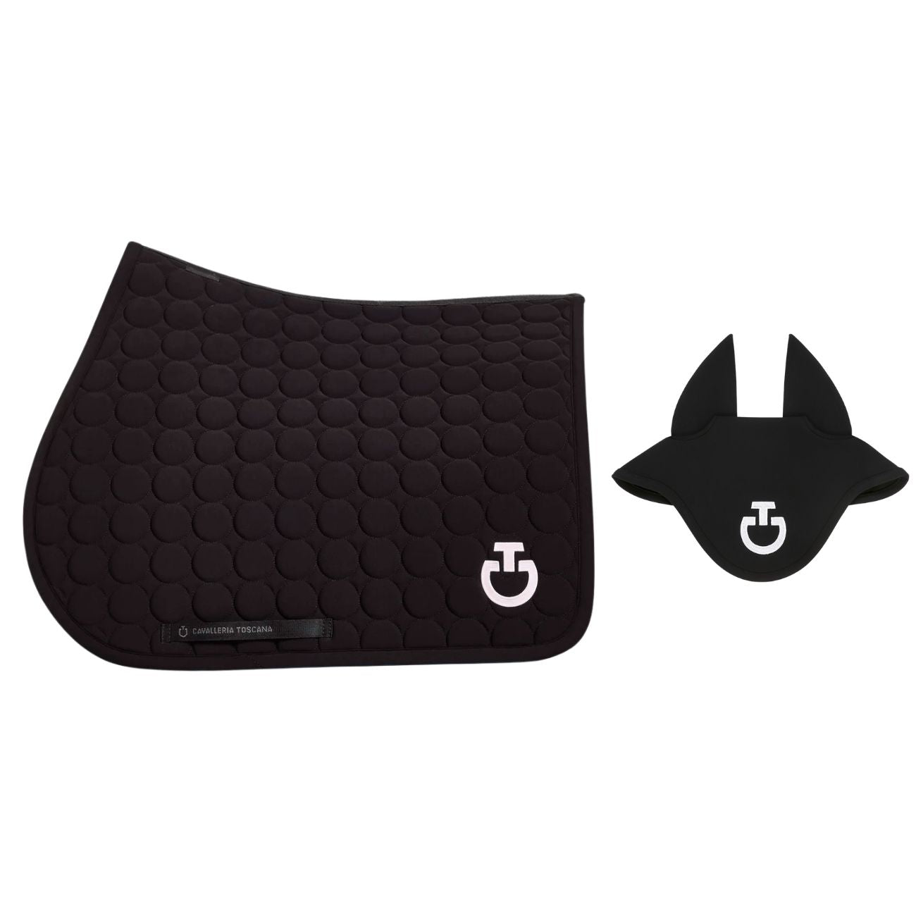 CAVALLERIA TOSCANA Sottosella Con Trapuntatura Circolare E Cuffietta SOT085JE222+CUF044JE223 NERO 