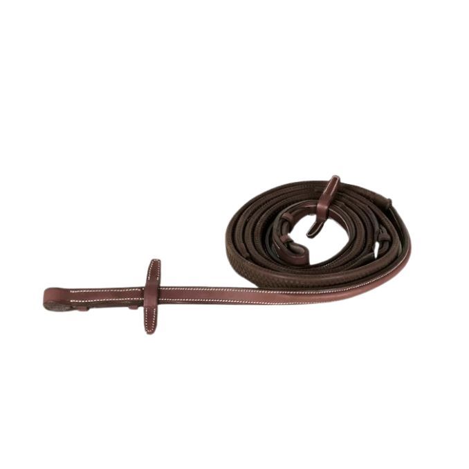 CWD CWD TESTIERA CUOIO C/RICAMO+REDINI GOMMA CWD DARK BROWN testiera per filetto con redini 09CWBR08FHSP+RE04HSP 09CWBR08FHSP+RE04HSP DARKBROWN 