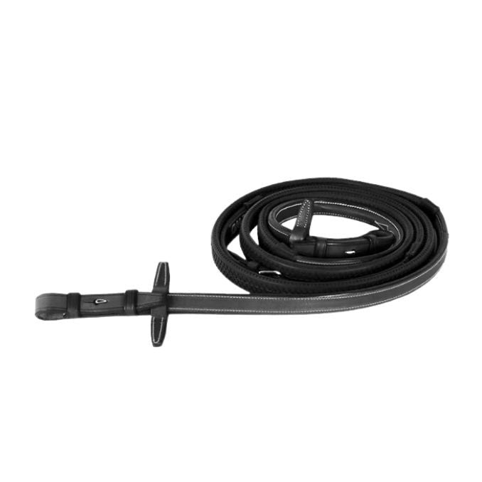 CWD CWD TESTIERA CUOIO C/RICAMO+REDINI GOMMA CWD Nero testiera per filetto con redini 09CWBR08FHSP+RE04HSP 09CWBR08FHSP+RE04HSP NERO 