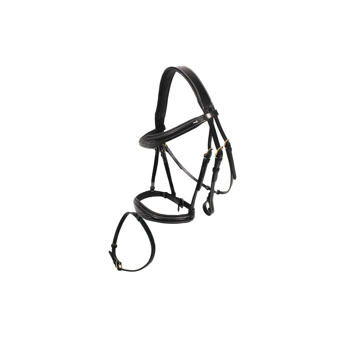DYON DY'ON TESTIERA ANATOMICA+REDINI CUOIO GOMMA Nero TESTIERE 09DYB134+B232 BLACK 