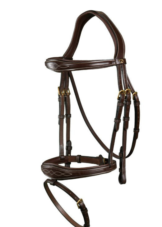 DYON DY'ON ANATOMIC FLASH NOSEBAND BRIDLE D COLLECTION Marrone BRIGLIE DYABAB BROWN 