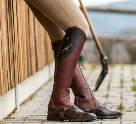 DYON DY'ON ORIGINAL HALF CHAPS D'YON Marrone GHETTE RI11C BROWN 