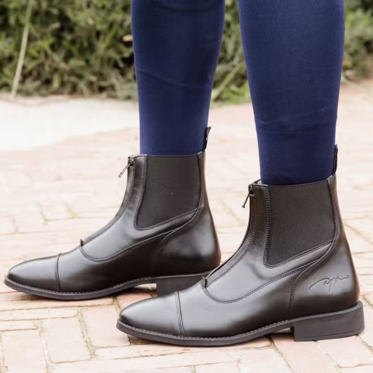 DYON DY'ON SHORT BOOTS FRONT ZIPPER DY'ON Nero STIVALETTI E BOOTS RI17A BLACK 