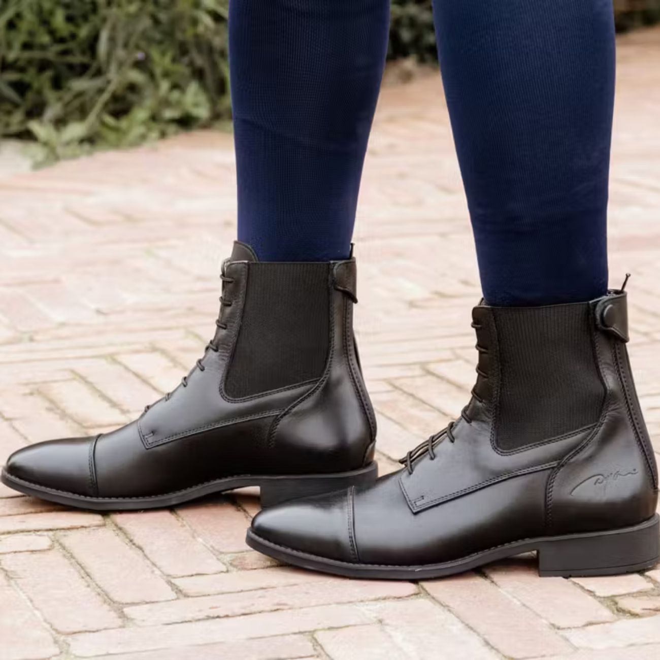 DYON DY'ON SHORT BOOTS FRONT LACES DY'ON Nero STIVALETTI E BOOTS RI17B BLACK 