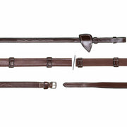 DYON DY'ON 5/8 HUNTER REINS WITH 7 LEATHER LOOPS US COLLECTION Marrone REDINI US05G BROWN 