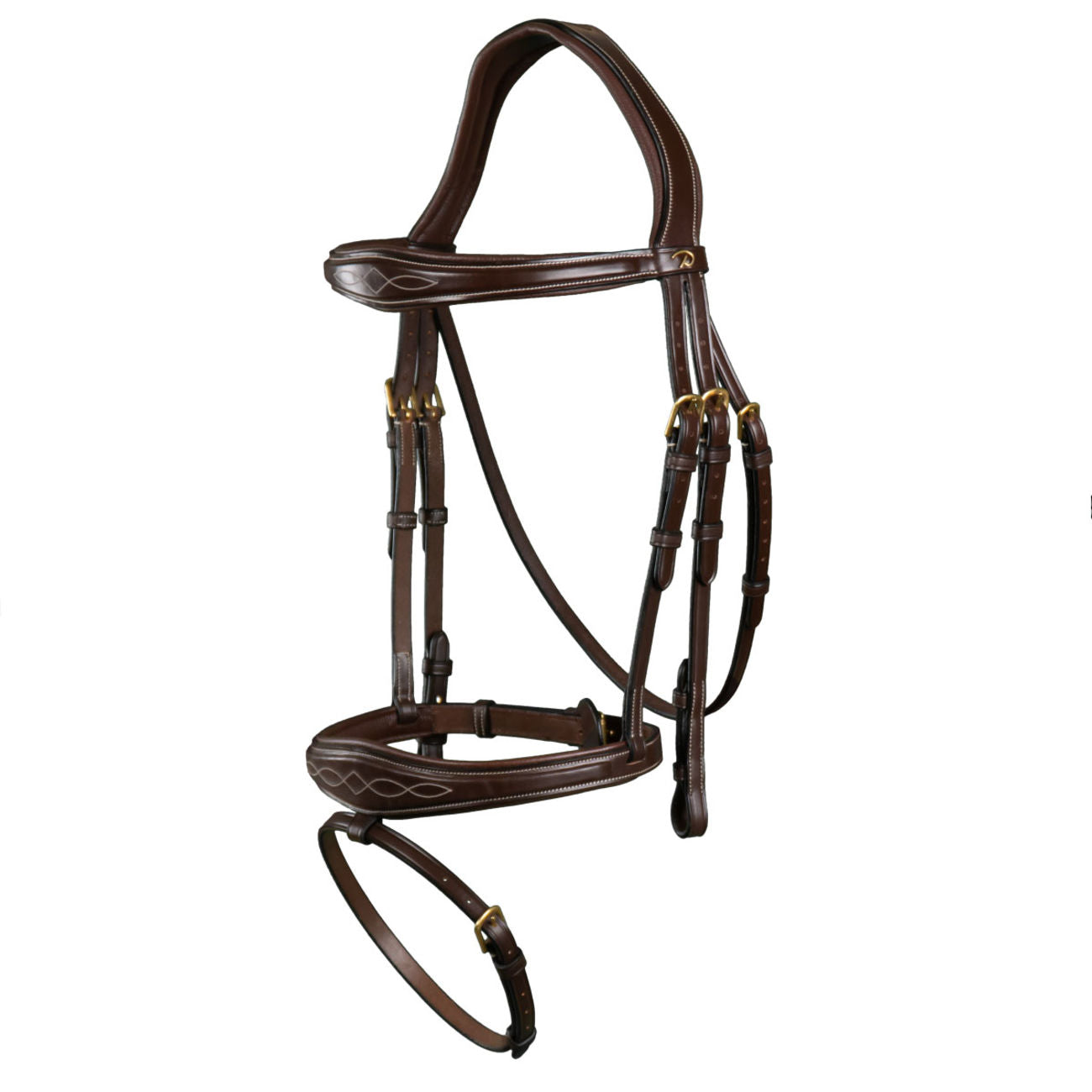 DYON DY'ON Anatomic Flash Noseband Bridle Marrone TESTIERE USABAB BROWN 