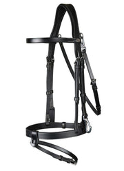 DYON DY'ON FLAT LEATHER BRIDLE WITH SNAP HOOKS WORKING BY D'YON Nero BRIGLIE WOJOGJ BLACK 