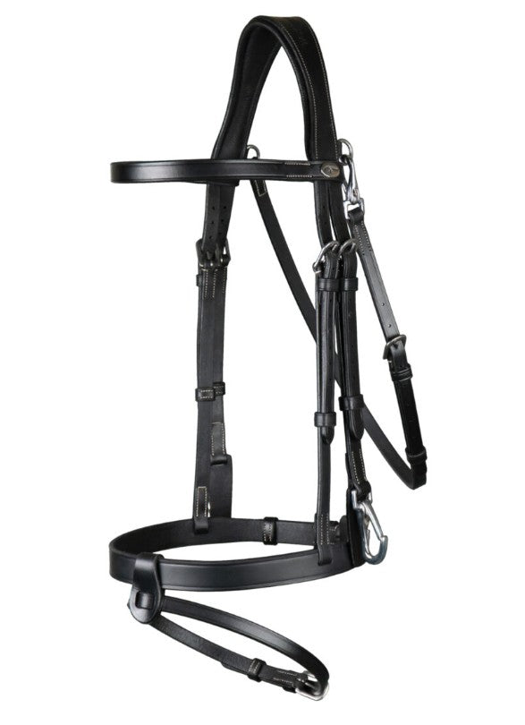 DYON DY'ON FLAT LEATHER BRIDLE WITH SNAP HOOKS WORKING BY D'YON Nero BRIGLIE WOJOGJ BLACK 