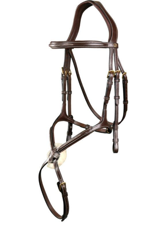 DYON DY'ON TESTIERA IN CUOIO CAPEZZINO INCROCIATO CLASSIC COLLECTION Marrone TESTIERE DYAAAC BROWN 