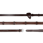 DYON DY'ON REDINI IN CUOIO 1/2 GOMMA CON PASSANTI IN CUOIO NEW ENGLISH COLLECTION Marrone REDINI NE05C BROWN 