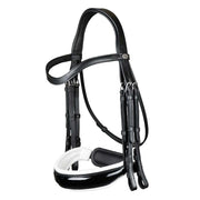 DYON DY'ON BRIGLIA DA DRESSAGE IN CUOIO CON DOPPIE REDINI Nero BRIGLIE 09DY-WOECAS+WO05P+WO05O NERO/BIANCO 