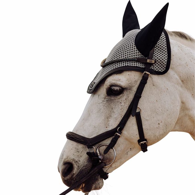 ENIBO OFFICIAL Cuffietta Antimosche Enibo Official Grigio 32EN-EARBONNET GREYBLACKLEATHER 