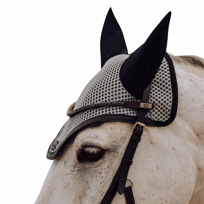 ENIBO OFFICIAL Cuffietta Antimosche Enibo Official Grigio 32EN-EARBONNET GREYBLACKLEATHER 