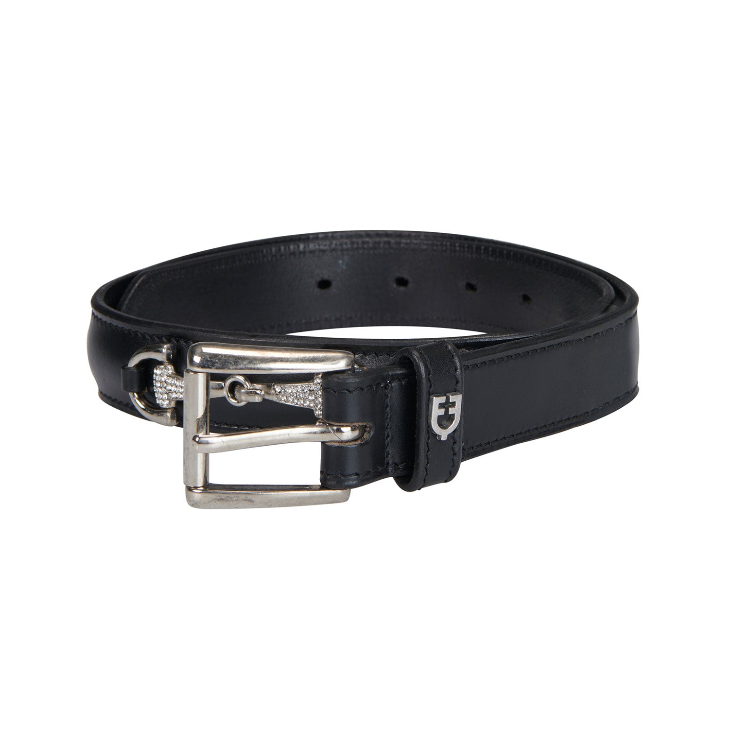 EQUESTRO Cintura In Cuoio Diamond Equestro 09AMA-AB00611A BLACK/SILVER 