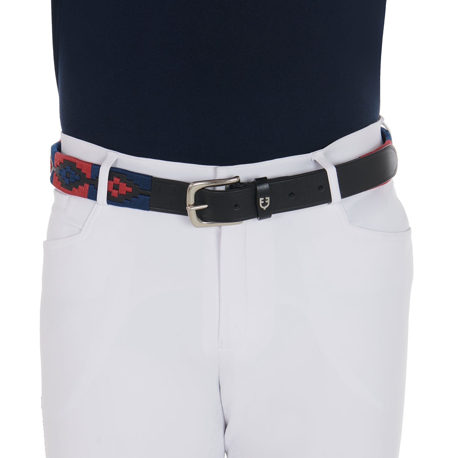 EQUESTRO Cintura Polo S Equestro Nero/Blu/Burgundy 09AMA-AB00625 BLACK BLUE BURGUNDY 