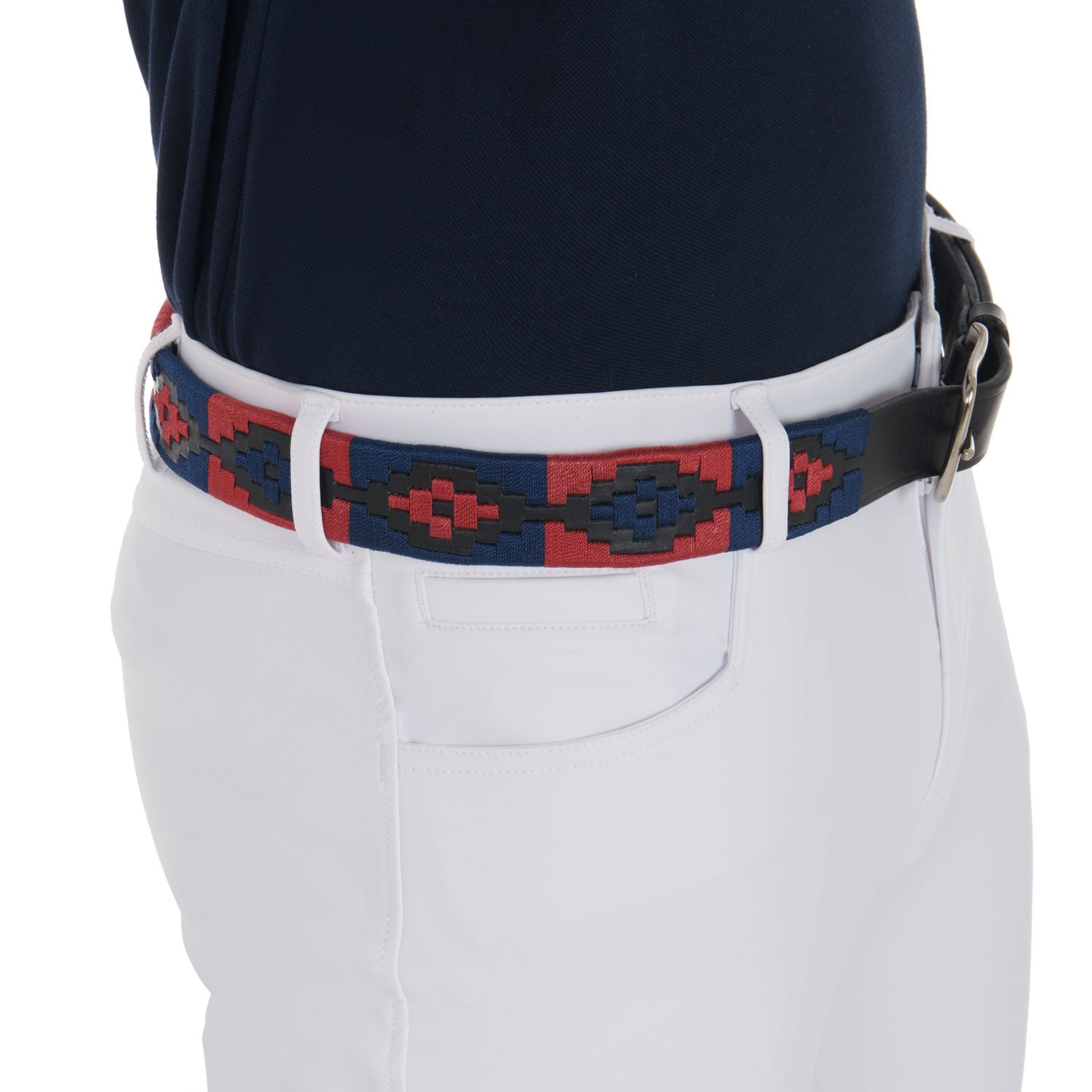 EQUESTRO Cintura Polo S Equestro Nero/Blu/Burgundy 09AMA-AB00625 BLACK BLUE BURGUNDY 