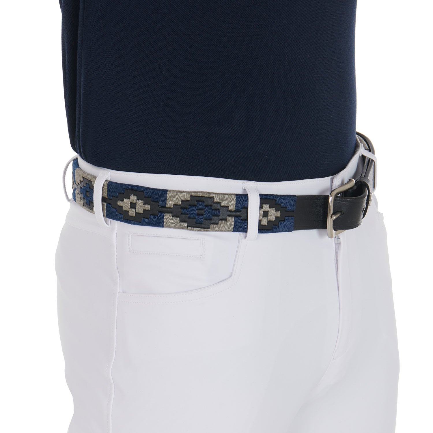 EQUESTRO Cintura Polo S Equestro Nero/Blu/Grigio 09AMA-AB00625 BLACK BLUE GREY 
