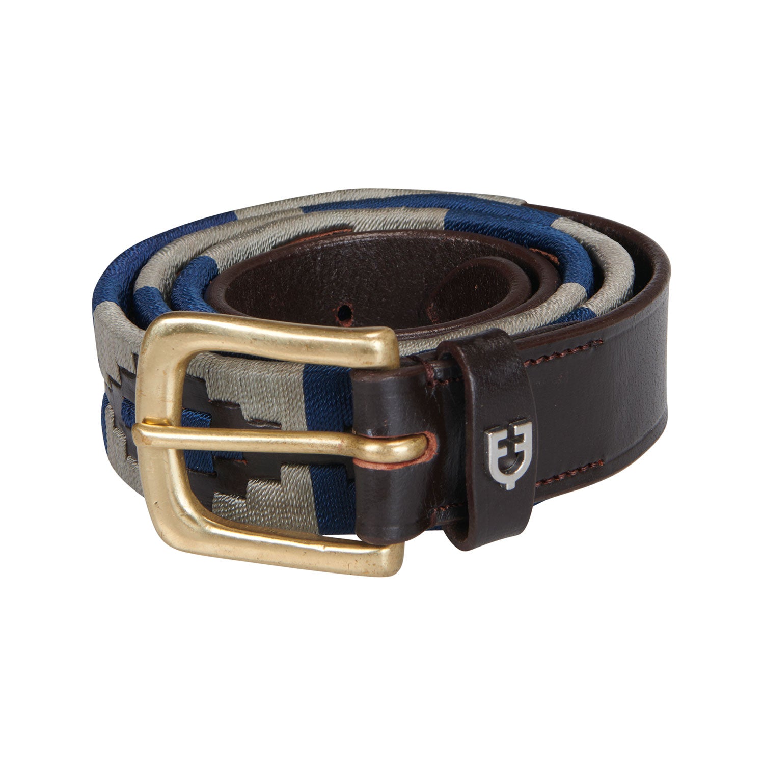 EQUESTRO Cintura Polo S Equestro Marrone/Blu/Grigio 09AMA-AB00625 BROWN BLUE GRAY 