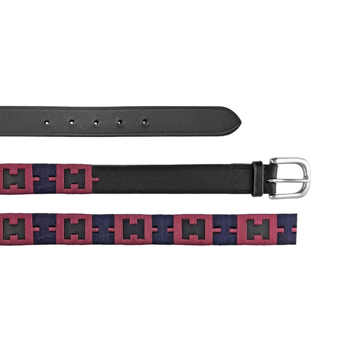 EQUESTRO Equestro POLO BLACK BLUE BURGUNDY Borse E Cinture 09AMA-AB00626 BLACK BLUE BURGUNDY 