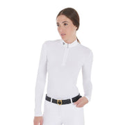 EQUESTRO EQUESTRO Polo Donna A Manica Lunga Modello "Artemis" AB00457 WHITE 