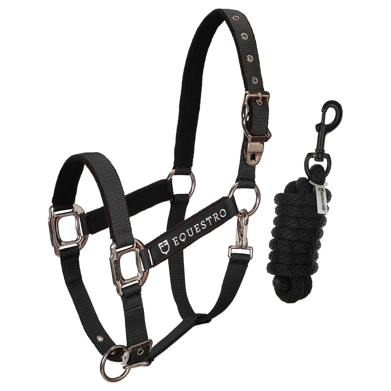 EQUESTRO Capezza  Con Lunghina Modello Shiny Fittings CA0032 BLACK 