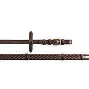EQUESTRO Redini In Gomma 5/8 Con Tacche In Cuoio Equestro ET03021 DARK BROWN 